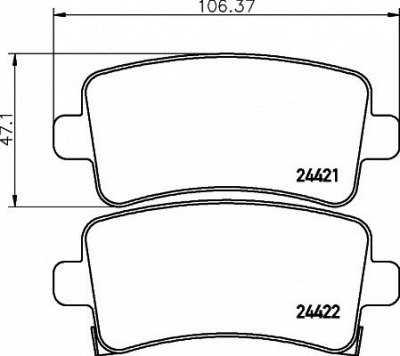 HELLA PAGID 8db355012991 -  Комплект тормозных колодок, дисковый тормоз